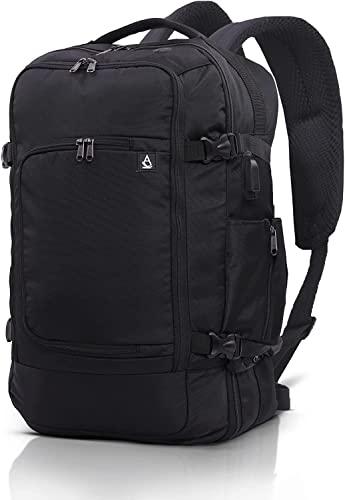 Aerolite 55x35x20 Rucksack Handgep‰ck Flugzeug Umh‰ngetasche Reisetasche Flugtasche f¸r 15 Zoll Laptop Genehmigt f¸r Lufthansa, Eurowings, Ryanair, easyJet und viele mehr, 5 Jahre Garantie, Schwarz