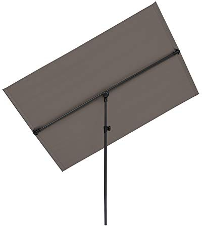 blumfeldt Flex-Shade - Parasol de Jardin extérieur rectangulaire, Inclinable, Polyester, Anti UV50, Pied en Aluminium, Imperméable, Balcon-Terrasse, 130 x 180 cm - Gris foncé