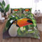 AOUAURO Bettwäsche 135x200 Tukan Bettbezug Set 3D Bedruckte 3-Teiliges Polyester mit Reißverschluss 1 Bettbezug und 2 Kissenbezug 80x80cm 3 Stück Einzelbett