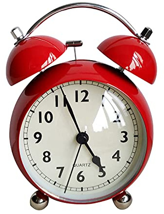 Danse Jupe 4 Twin Bell Round Loud Alarm Clock Backlight Analog Non Ticking Clock Battery Operated