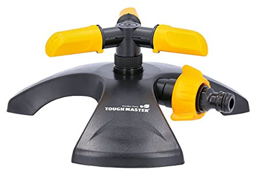 Arroseur de Jardin Rotatif à 360° avec 15 Buses réglables - Couverture de 102 m² - Système de Conservation de l'eau intégré, Tough Master