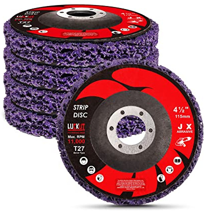 LUCKUT Discos de tira de disco de molienda de 4.5 x 7/8 pulgadas, rueda de pelado para limpiar y quitar el revestimiento de pintura, soldaduras de óxido para amoladora angular, paquete de 5