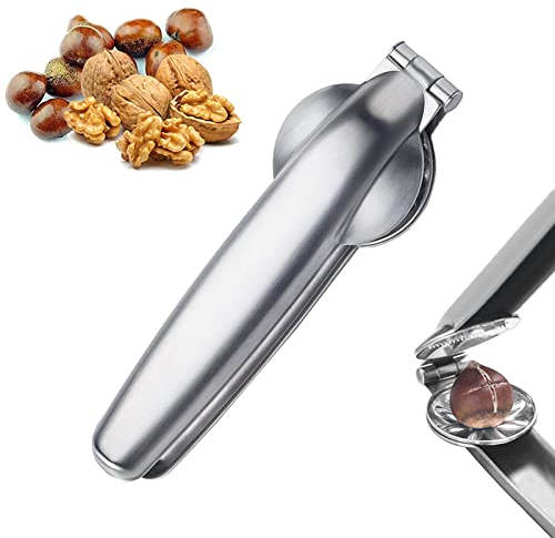 FANNITE Clip per Castagne, Pinza Castagne Schiaccianoci, Taglia Castagne, Pinze per Castagne, 2 in 1 Dispositivo di Apertura per Castagne, Pelapatate per Castagne in Acciaio Inossidabile