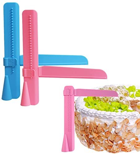 SHULLIN 2 Stück Fondant Kuchenschaber Glätter Kuchen Schaber Verstellbar Tortenspachtel Fondant Spatel Tortenschaber Kuchen Creme Plastik glatt machende verzierende Werkzeuge Fondant Glätter