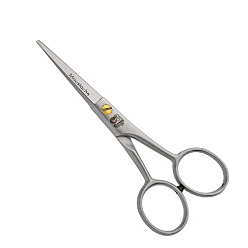 Cerena Bartschere Moustache 4,5 (11,5 cm) – Professionelle Bartpflege für Herren – Nasenhaarschere, Friseurschere aus Edelstahl – Made in Germany