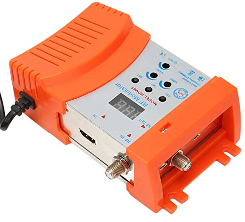 Modulatore RF Digitale, HDM68 Audio Video HDMI Convertitore da AV a RF Supporto Formato PAL NTSC, Modulatore VHF UHF HD per Ricevitore Satellitare, Videocamera (Spina UE)