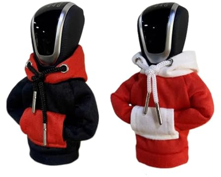 2 Stück Schaltknauf überzug Schalthebel Hoodie Auto Schalthebel Abdeckung Hoodies Schaltknaufschutz für Auto Car Shifter Hoodie für Manueller Oder Automatischer Schalthebel Auto Dekoratives