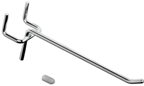 KINOMI 31 ganchos plateados de 4 pulgadas para tablero de clavijas resistentes, accesorios para tableros de clavijas de 1/4 pulgadas y 1/8 pulgadas en garajes, cobertizos de herramientas, sótanos, etc