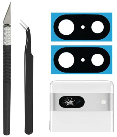 2 uppsättningar Cemobile bakre kameralins glas ersättning för Google Pixel 7 med förinstallerat lim och reparationsverktygssats