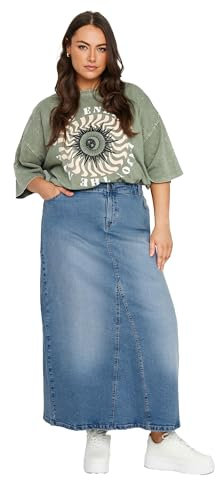 Yours Curve Stretch Denim Maxi Skirt - Women's - Plus Size Curve