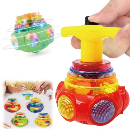 2 Stück Kreisel Für Kinder, Musik Kreisel Spielzeug, Leuchtende Und Drehende Gyroskop Spielzeuge, Ideal Für Sinnesförderung Und Motorik - Zufällige Farben Und Stile