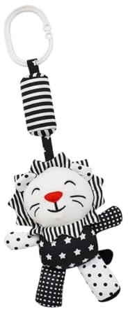 SOPOTUTU Pendentif Bébé D'éducation Précoce, Dessin Animé Noir Et Blanc, Jouet Suspendu Visuel Et Sensoriel, Stimulation Préhension, Présent Naissance