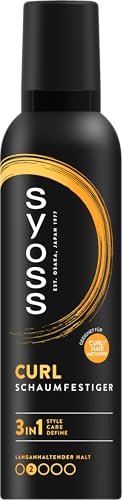 SYOSS Curl Schaumfestiger (250 ml), Locken Mousse mit 3in1 Formel für perfekt definierte Locken & Wellen, Lockenschaum mit Vitamin-Komplex, Panthenol & Niacinamide für eine gestärkte Haarstruktur
