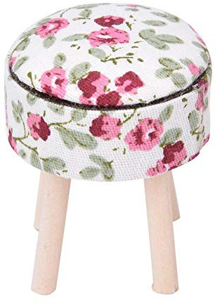 Zerodis 1:12 Échelle Tabouret en Bois Mobilier De Poupée Dollhouse Miniature Chaise Décoration Maisons de Poupées Modèle Jeu d'Imitation Jouet Educatif pour Cadeau d'anniversaire Enfants(Blanc)