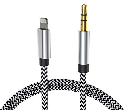 Cavo Aux [Certificato MFi], Cavo Lightning Jack, Cavo Audio per Auto, Adattatore per Cuffie Audio Ausiliario da Lightning a Jack da 3,5mm per lPhone 14/13/Pro Max/12/ 11