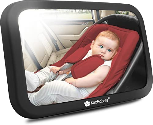 Baby Car Mirror - Baby Car Mirror for Back Seat Infant - Safety Baby Car Seat Mirror - Wide Shatterproof Car Baby Mirror for Rear Facing Infant - Baby Mirror for Car Back Seat (Matte Black)