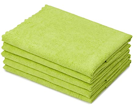 Amago - Paños de Cocina de Microfibra Sin Bordes (Paquete de 5), 30 x 50 cm - Verde