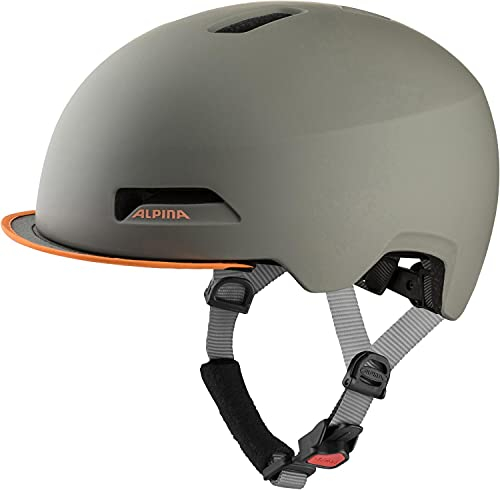 Alpina Unisex Fahrradhelm, Moon Grey-Orange, 57-62 cm