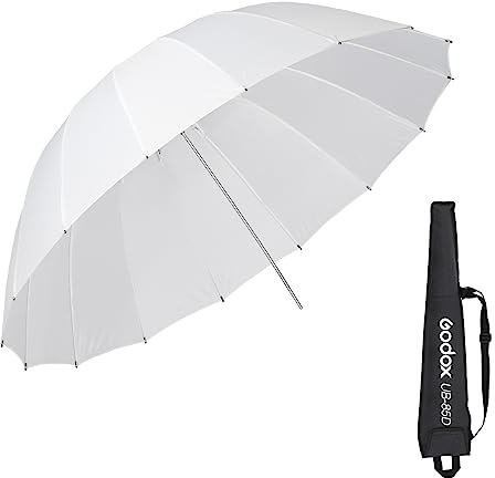 Godox UB-85D Parabol-Regenschirm mit Tragetasche, tragbar, für Vedio-Studio-Aufnahmen, Speedlite, 85 cm, Weiß