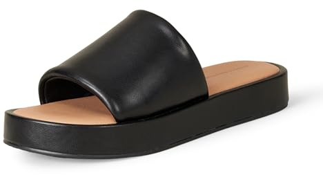 Amazon Essentials Sandales Plates compensées à Enfiler Femme, Noir, 36 EU