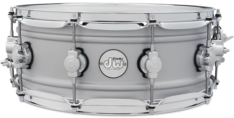 DW Design Series Aluminum Snare Drum - 5.5x14, Matte Aluminum