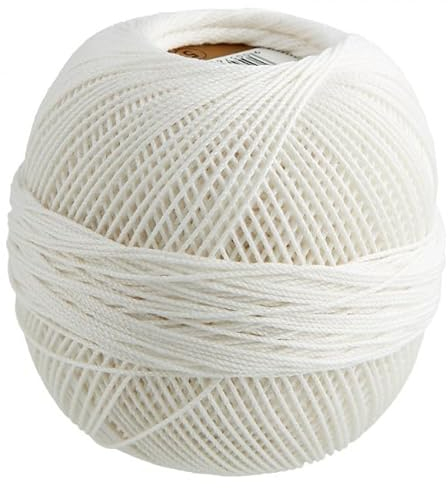 Elisa Häkelgarn Filethäkelgarn Stärke 5, 50 g/200 m LL, 100% Baumwolle gekämmt, mercerisiert, gasiert, NS 1,75-2,0mm, (8503 creme)