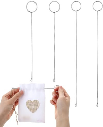 4 Stück Schlaufenwender Gürtelschlaufen zum Annähen Einfädelhilfe Nähmaschine Loop Turner Lang Wendenadel Nähschlaufenwender Schlaufenwender Nähwerkzeug Kordelzugeinfädler Knüpfhaken