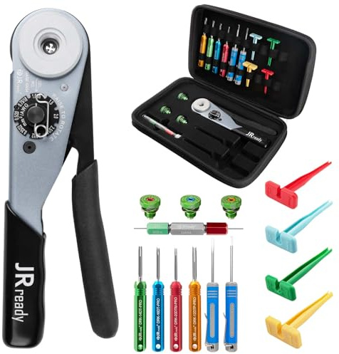 JRready ST2178 Kit d'outils de sertissage avec trois positionneurs & Kit d'outils de retrait de broches pour contacts 12#16#20#, Outil de sertissage ACT-HDT pour automobiles, camions, bus, bateaux