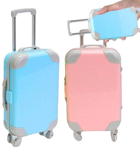 Mini -Koffer, 2pcs realistischer Mini -Koffer, Partyvorbefürworterbox, Öffnen Mini -Gepäck mit ausgedehnbarer Zugab