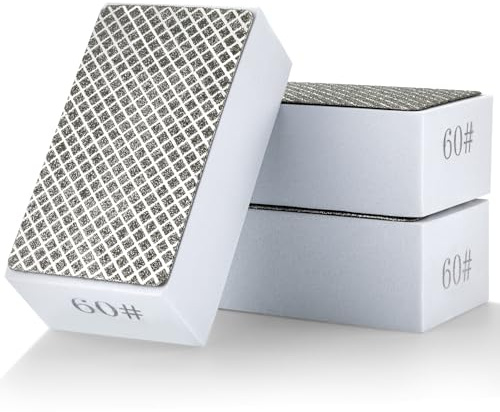 3 Pcs Diamond Hand Polishing Pads, 60 Grit Diamond Sanding Pad Reusable Sanding Block for Concrete Ceramic Glass Stone Granite Marble Tile Stone Metal Grinding
