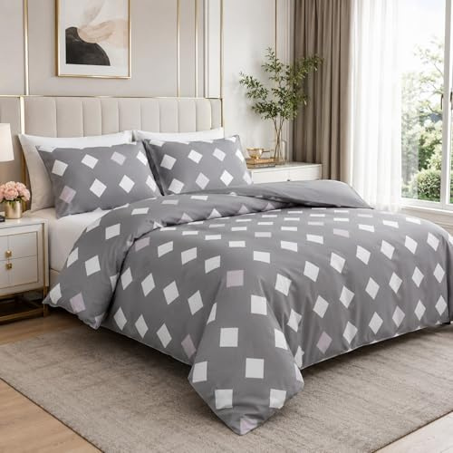 Lazzaro King Size Duvet Cover Sets Luxury Reversible Cover Bedding Set | Premium Brushed Microfiber, Hotel Quality Feel, King (220 x 230 cm), OEKO-TEX Certified, Machine Washable, Zipper Closure
