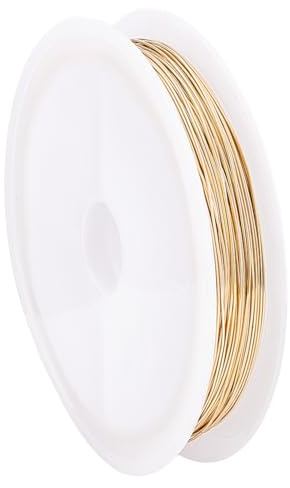PH PandaHall 24K Gold Plated Copper Wire, 24 Gauge Golden Copper Wire 0.5mm Jewellery Wire Beading Wire Tarnish Resistant Wire forCrafts Jewellery Making Wrapping Sculpting, 65.6 FT