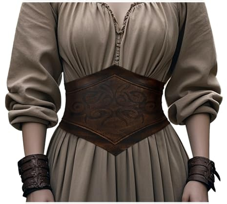 keland Cintura Corsetto in Pelle Vichinga da Donna Cintura Medievale Rinascimentale per Halloween (Medium)