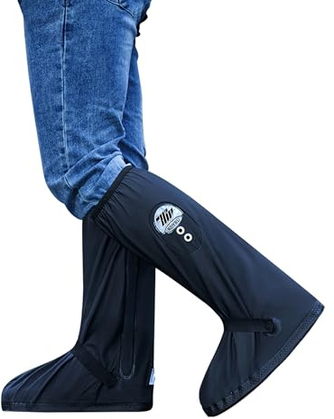 INBIKE Couvre Chaussure Impermeable sur Chaussure Jetable Pluie Surchaussures Surbottes pour Velo Trottinette Moto Imperméabilité Noir M