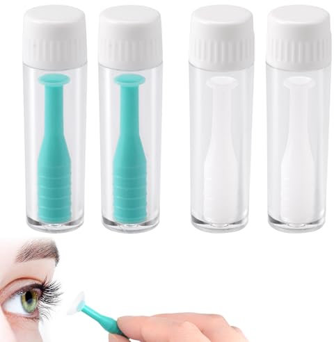 4 Stück Kontaktlinsen Sauger Harte Linsen, Kontaktlinsen Entferner Weiche Linsen, Kontaktlinsenentferner für Weiche Harte Einsetzen Set für Reisen und Alltag（Weiß, Grün）