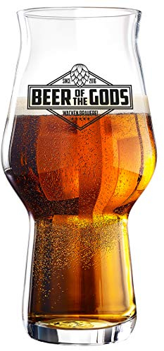 WACKEN BRAUEREI 1 Stück Stout Craft Beer Glas | Beer of The Gods | spülmaschinenfest 300ml - 500ml | Kraft Bier Gläser für IPA - Pale Ale | 1 Craft Beer Glasses Kit | Craftbier Kraftbeer Biergläser