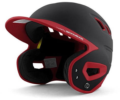 Boombah DEFCON Batting Helmet Black/Red - Size Junior 6 1/4 - 7