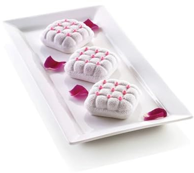 Silikomart | Molde de Silicona para Tartas MINI ELEGANZA, Antiadherente, Paquete de 10 Moldes para Tartas, 70 x 70 h 30 mm Volumen: 6 x 100 ml Tot. 600 ml