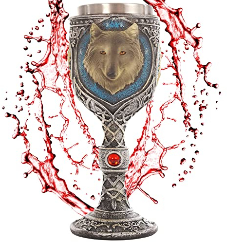 mtb more energy Cáliz White Wolve - Lobo Blanco bajo el Cielo Estrellado - Decoración Medieval fantasía fantástico