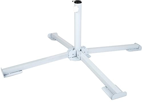 AKTIVE Klappbarer Sonnenschirmständer aus Metall 64x85x31 cm, Passend für Stangen mit Ø25-38 mm, Stabile und robuste Querstrebe, Schneller Aufbau, Kompaktes Design für Terrasse oder Garten (53762)