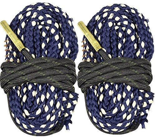 2pcs Caza Bore Serpiente Cleaner pistola pistola barril Kit de limpieza cuerda 410 GA Gauge para carabina/pistola/pistola/Rifle