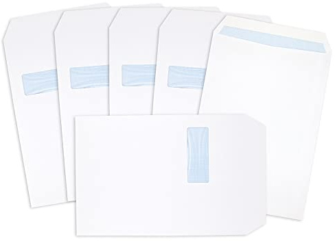 Postmaster A4 C4 Window Envelopes 229 x 324 mm 100 GSM Self Seal White 100 Pack