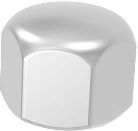 SECCARO Hexagon-hattmutter M10, rostfritt stål V2A VA A2, DIN 917, låg form, 20 stycken