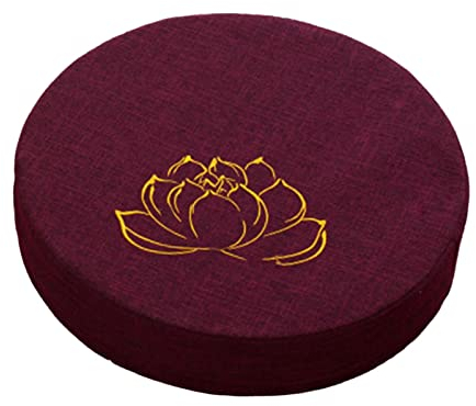 perfk Yoga-Meditationskissen mit abnehmbarem Bezug, 40,6 cm Durchmesser, tibetisches Meditationskissen, Bodenkissen für Yoga, Violett 10cm