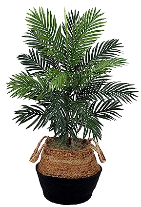 Nearly Natural 3ft. Artificial Areca Palm Tree with Handmade Jute & Cotton Basket DIY KIT, Green