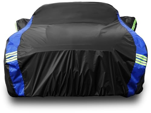 Avecrew for Ford Mustang Car Cover Waterproof All Weather for Automobiles, Outdoor Full Exterior Covers Fit Sedan Ford Mustang with Windproof Strap