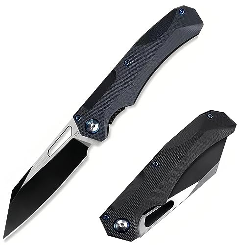 HAPYNY Messer mit Taschenmesser Scharfes Edelstahl-Klappmesser (D2-Klappmesser)
