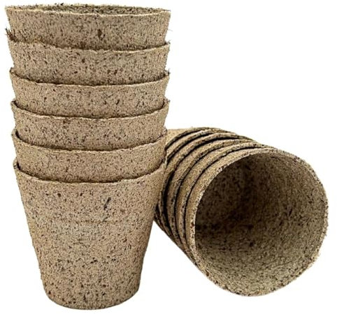 Bramley & Sage 8cm Round Peat-Free Fibre Jiffy Plant Pots (Pack of 50)