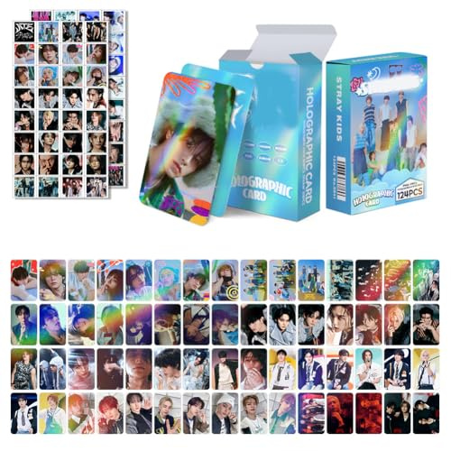 124PCS Kpop SK Car-ds,SK Picture Car-ds,Str-ayK Car-ds,Stray-K New Album Cards Set,Stray-K Card Postcard Birthday Gift Cards for Fans