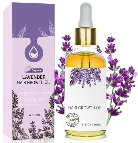 60ml Olio di Lavanda per Capelli, Olio Lavanda Capelli, Stimola la Crescita dei Capelli, Oil for Hair Growth Donna e Uomo, Rinforza Cuoio Capelluto e Hair,Viola